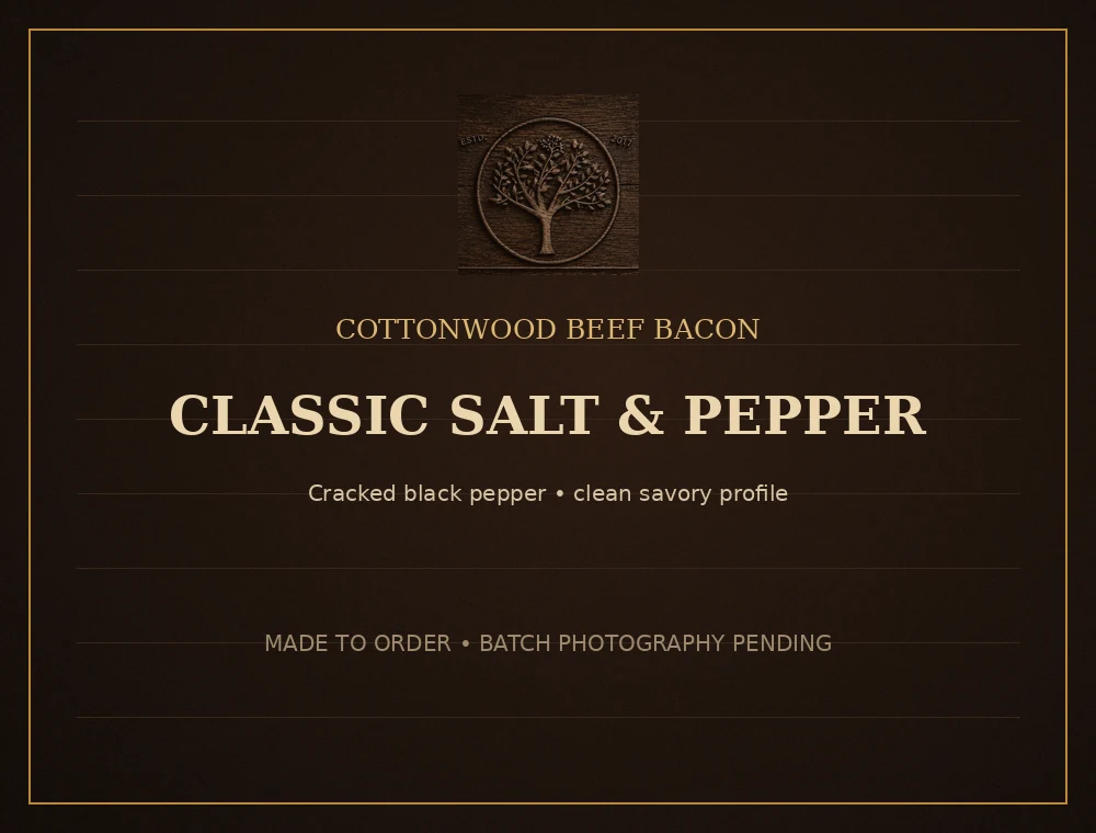 Classic Salt & Pepper Beef Bacon arranged for serving