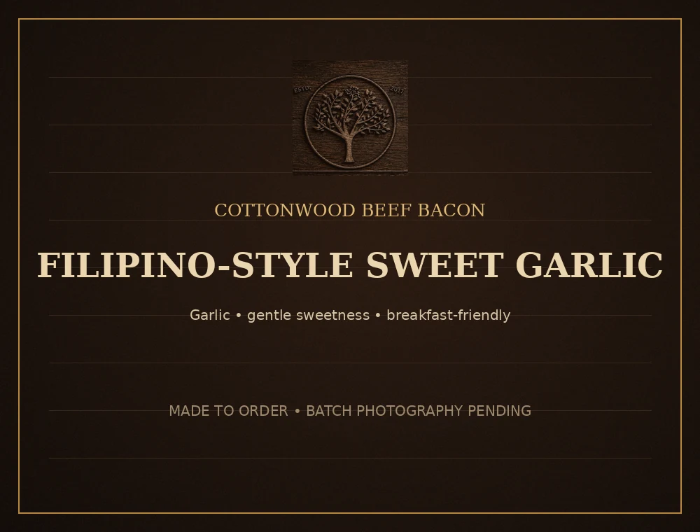 Filipino-Style Sweet Garlic Beef Bacon arranged for serving