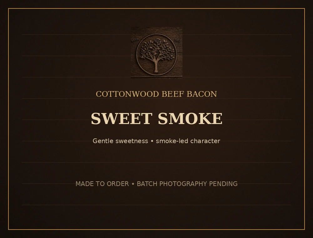 Sweet Smoke Beef Bacon arranged for serving